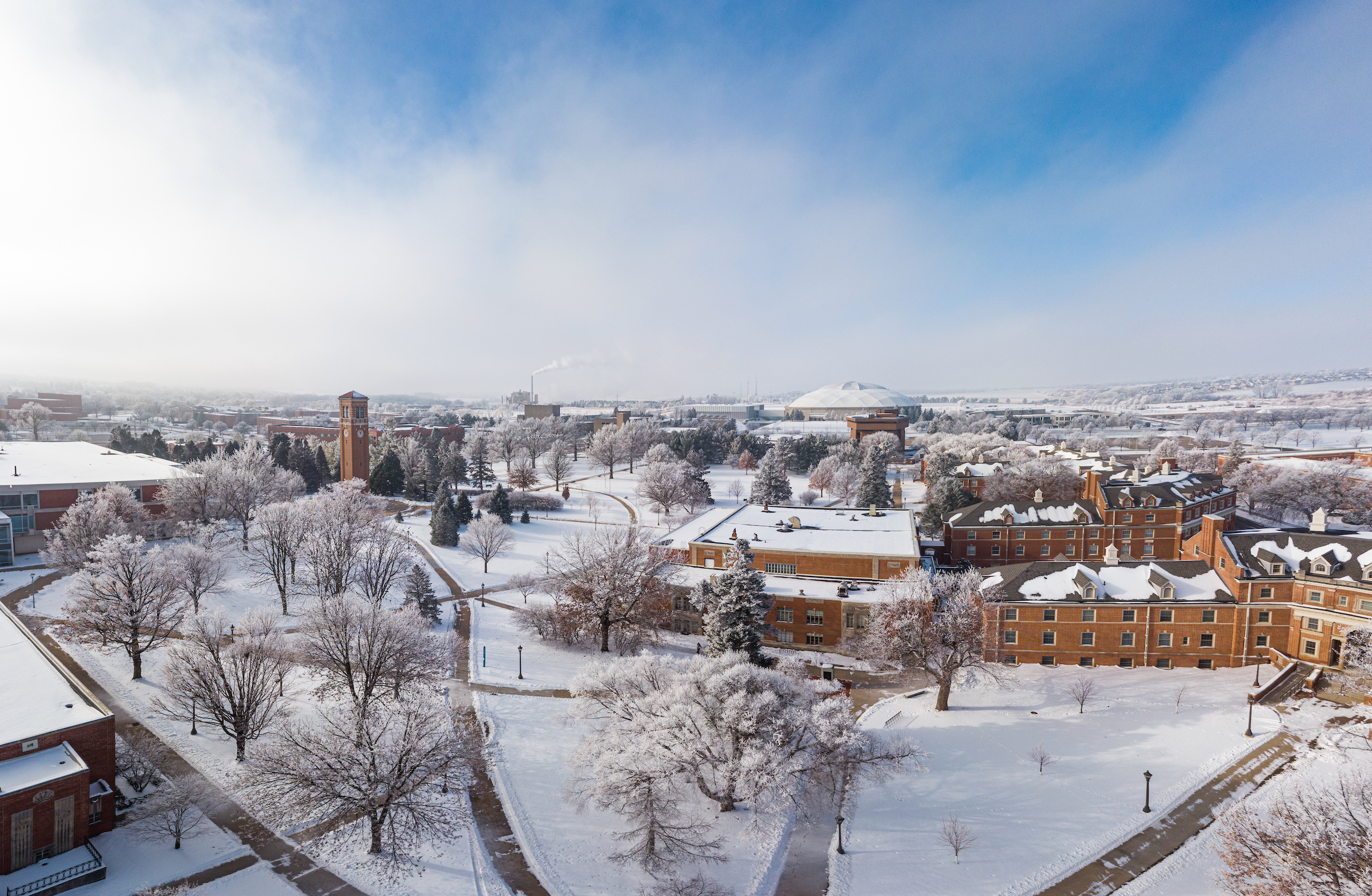 winter campus scene